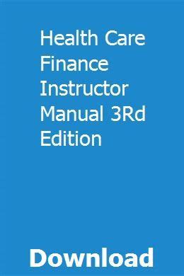 Health care finance instructor manual 3rd edition. - Jeppesen cr computer manual workbook bw 2.