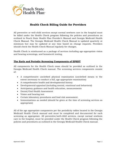 Health check billing guide for providers peach state health. - Outsourced intercultural studies curriculum teacher guide.