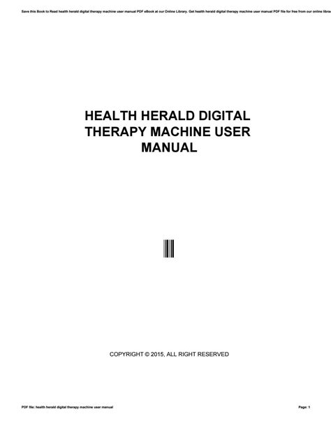 Health herald digital therapy user manual. - Massey ferguson 8100 mf8100 series tractor workshop manual.