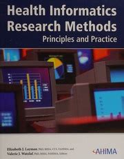 Read Health Informatics Research Methods Principles And Practice By Valerie J