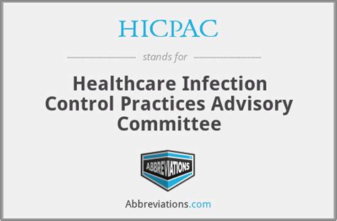 Healthcare Infection Control Practices Advisory Committee (HICPAC)