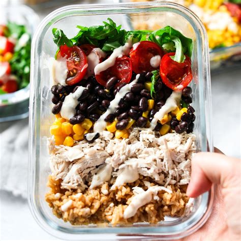 Healthy Chicken Burrito Bowls Meal Prep - All …