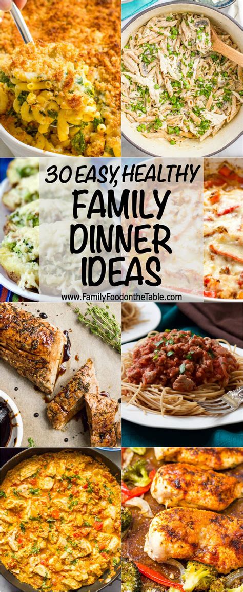 Healthy dinner ideas for family. 44 recipes. See More Editors’ Collections. Healthy dinner recipes, easy enough to prepare on a weeknight including tofu recipes, simple roast chicken baked fish, plus more. 