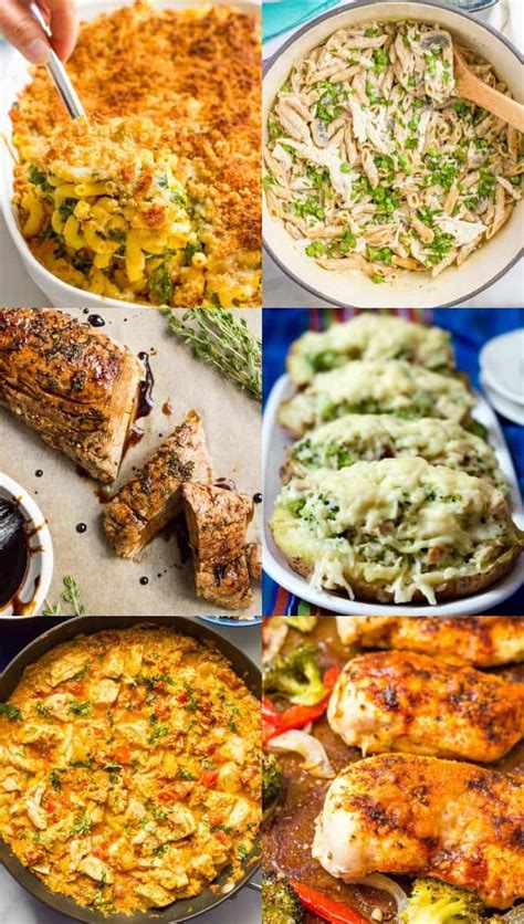 Healthy dinners for family. Pizza Chicken Bake. Just 3-ingredients for this easy Pizza Chicken Bake, it's a healthy dinner idea that can be made dairy-free, gluten-free, allergy-free, low-carb keto, or paleo. Kids will love this chicken casserole recipe that can be customized with homemade marinara sauce and any pizza toppings you want. 