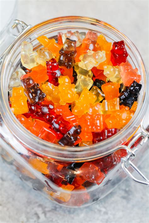 Healthy gummies. Place your gummy bear molds on a cookie sheet, and then fill the molds with the green apple gummy bear mixture. Let cool on the counter for about an hour, then place them in the fridge. Refrigerate until firm (I leave them … 