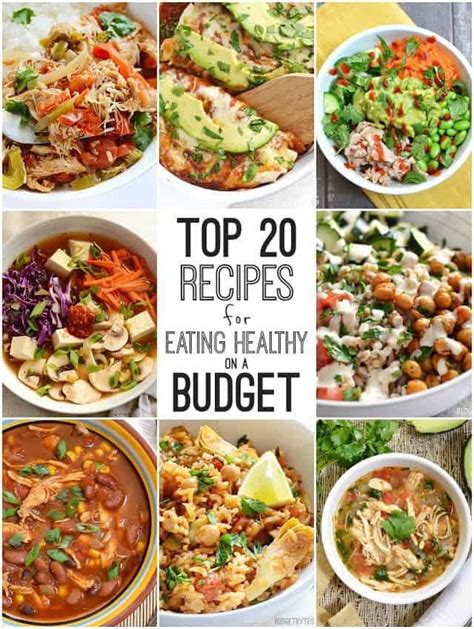 Healthy recipes on a budget. Use powdered skim milk in recipes. Make your own custards and milk based desserts using low fat milk and limit added sugar. Buy smaller amounts of lean meat, skinless chicken and fish and extend meals by adding legumes, extra vegetables and grains. By adding extra vegetables to meat dishes, you will also reduce the kilojoules in the dish. 