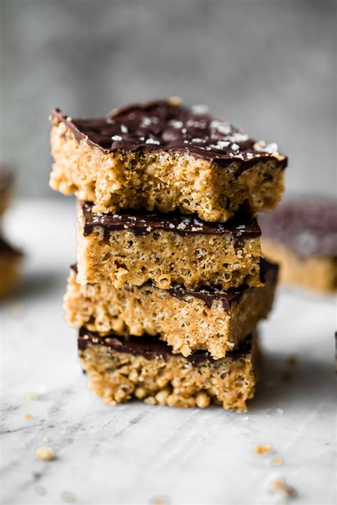 Healthy rice krispie treats. Jul 5, 2023 · Learn how to make vegan and gluten free rice krispie treats with peanut butter, coconut oil, maple syrup and brown rice krispies. These bars are easy, quick and delicious, with dark chocolate and sea salt for a crunchy peanut butter cup effect. 