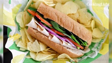 Healthy subway sandwiches. Subway Club. This sub features carved turkey breast, black forest ham, and roast beef served on 9-grain wheat bread. A 6-inch Subway Club features just 290 calories, 4g of fat, 780mg sodium, 41g of carbs, and 24g of protein. This sub is fairly low in calories and sodium, so you can indulge in a little sauce if you wish. 