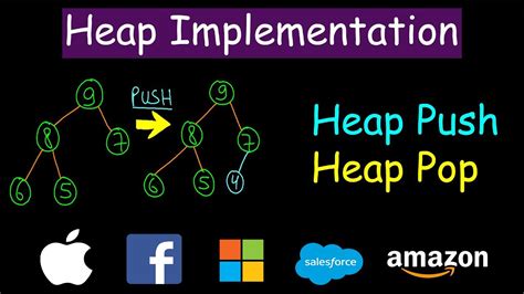 Heap Implementation Push Pop CODE - YouTube