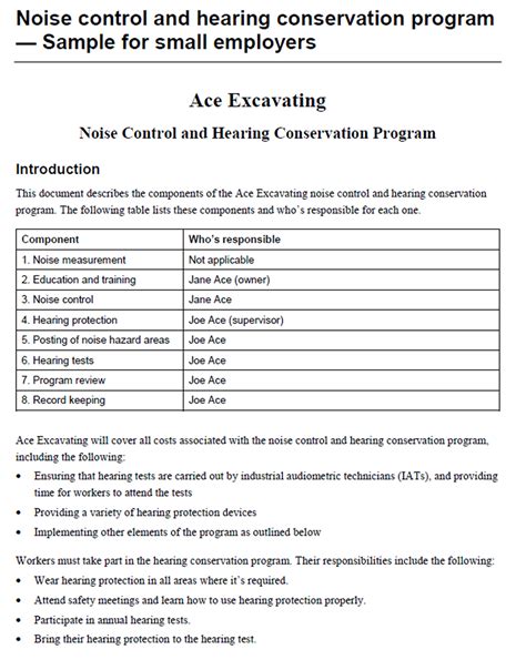 Hearing Conservation Program Legal Forms and Business Templates