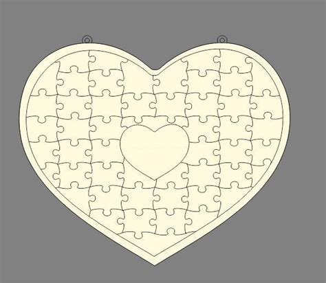 Heart Puzzle Template Laser Cut CDR File Free Download Vectors File