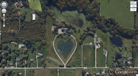 Heart Shaped Lake -Columbia Station, Ohio, USA - Captured on google …