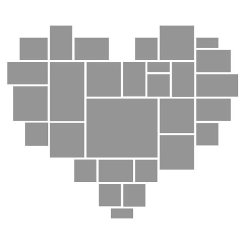 Heart Shaped Photo Collage template Wall Frames 29Picture Etsy in