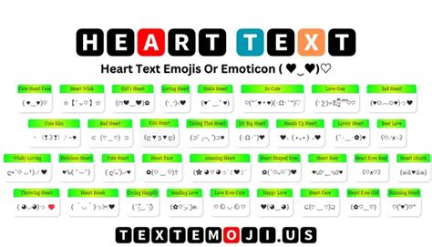 Heart Text Emojis (´∀`)♡ (•ө•)♡ (… Copy & Paste