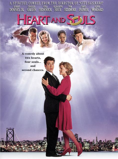 1993. U/A 13+. A man is haunted by four souls who need his help in resolving their unfinished business on Earth. Cast. Robert Downey Jr., Charles Grodin, Alfre Woodard, Kyra Sedgwick. Heart And Souls (1993) Is A Fantasy English Film Starring Robert Downey Jr.,Charles Grodin,Alfre Woodard,Kyra Sedgwick In The Lead Roles, Directed By .. 