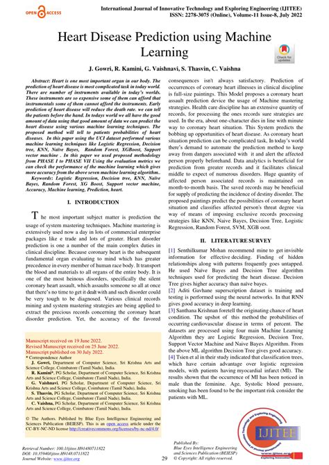 Heart disease prediction using machine learning research paper.  Read more about heart valv...