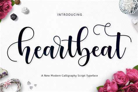 Heartbeat Script (14139) Script Font Bundles
