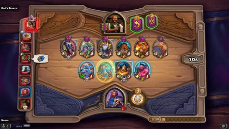 Hearthstone battlegrounds. The Season 5 Battlegrounds Track includes gladiatorial cosmetics. Pick up the Season Pass to instantly get +2 Hero options at the start of each game. Then progress through the track to earn the Clash of Thunder Legendary Strike, 18 additional Hero Skins, a new Bartender, and more! Level. XP to level. Cumulative XP. Free Reward. With Season … 