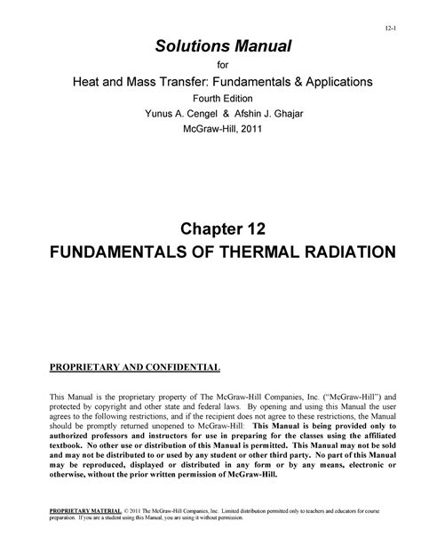 Heat and mass transfer solution manual 4th edition. - Manuale per test di certificazione di competenza linguistica.