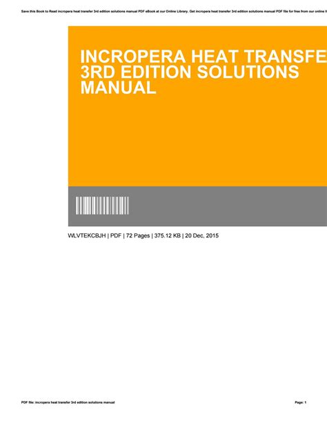 Heat transfer third edition solution manual. - Manual de soluciones de gestión financiera van horne.