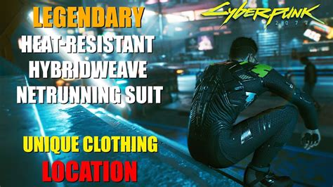 Heat-resistant hybridweave netrunning suit. Several of the pieces of the Iconic clothing sets are either missing or the areas are no inaccessible. Examples: Can't reach the Heat-resistant hybridweave netrunning suit from the Netrunner set because the shack is now inaccessible. The body with the Corpo shoes no longer appears. The Nomad pants aren't in the inventory of the body that's supposed to have them. 