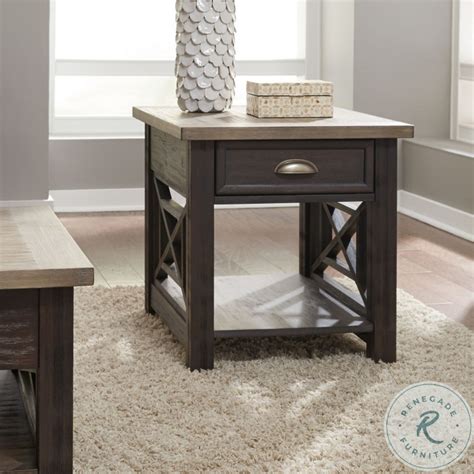 Heatherbrook Charcoal and Ash End Table from Liberty - Coleman