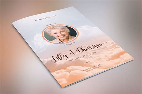 Heaven Funeral Program Publisher Template On Behance