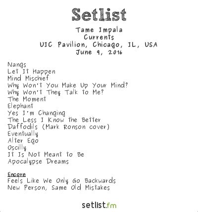 Heaven Setlist at UIC Pavilion, Chicago