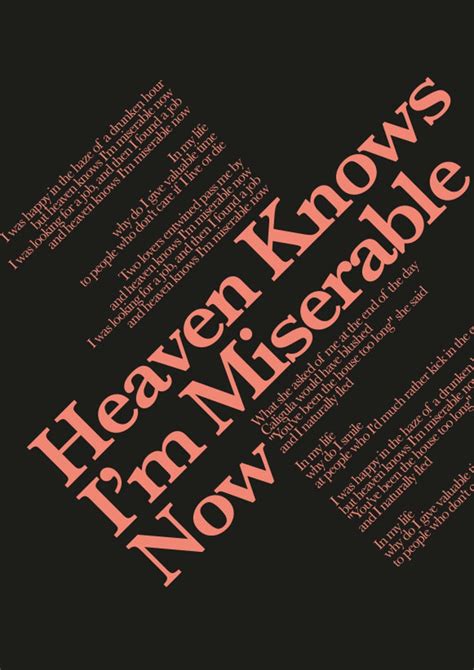 Heaven knows im miserable now lyrics. Things To Know About Heaven knows im miserable now lyrics. 