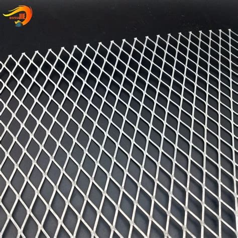 Heavy Duty Steel Grill Expanded Metal Sheet , Diamond Metal Mesh In Silver