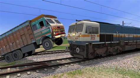 Heavy Truck Stucked on Track Loco Driver applied emergency …