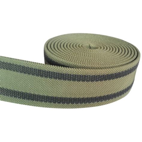 Heavy duty elastic webbing.  Webbing is cut to length, threaded though the clos...