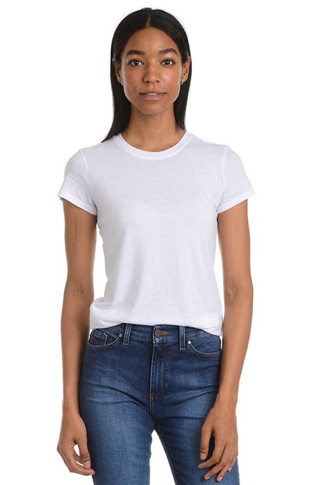 Update your casual wardrobe with this women's T-shirt by Basic Editions. Presented in a versatile solid color, this jersey knit top, with a round neck and short sleeves, provides a comfortable fit on its own or as an all-around layering piece. The all-cotton construction guarantees a light weight with great breathability.< View full description . Heavyweight white t shirt women