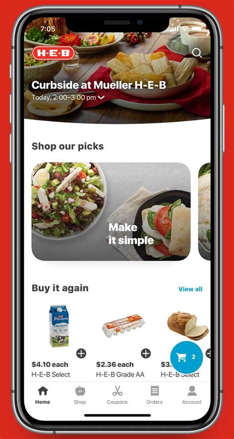 Heb app.  The shopping app requires &lrm;With the app, you can scan and bag your own items as yo...