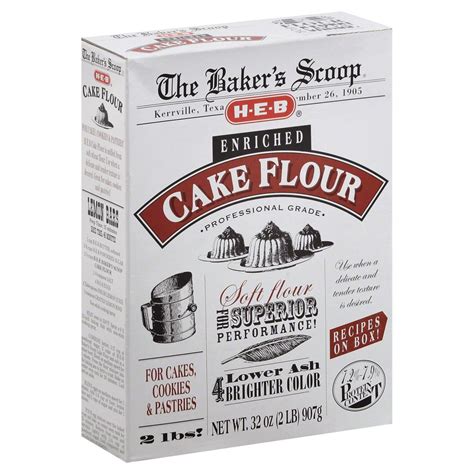 Heb cake flour. In addition to making pastry, it can be used in place of cake flour in your favorite cake recipes. It's also a wonderful flour for biscuits, scones, cookies, muffins, pound cake and more. Explore our many types of flour , including bread flour (ideal for pizza dough and sandwich loaves), white flour, and a whole host of gluten free flours ... 