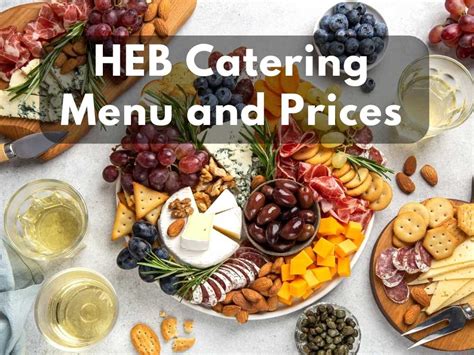 Jan 29, 2024 · H-E-B is an American supermarket chain that also offers catering, namely Café at H-E-B Catering, Food To-Go and Catering, and Deli & Prepared Food. Café at H-E-B offers salad bowls and sandwich platters catering options. Orders for these must be placed at least four hours before delivery. . 