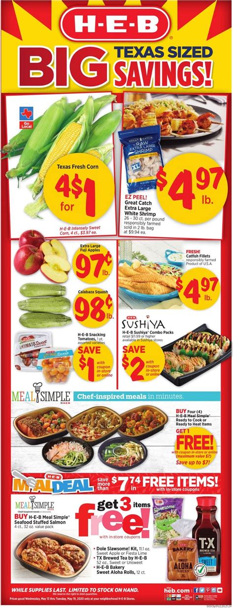 Heb grocery ad. Shop the weekly ad. for Kingwood Market H‑E‑B. Displaying Weekly Ad publication. May 8th - May 14th. View & print the Weekly Ad for Kingwood Market H‑E‑B, including H-E-B Meal Deal, Combo Locos, & other grocery coupons. 