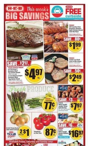 Heb lufkin weekly ad. All coupons. SAVE $2.00 any ONE (1) Dove Body Wash product or Dove Men+Care Body Wash product (excludes Dove Body Love Collection, twin-packs, and trial & travel sizes). Buy H-E-B Select Ingredients Fancy Shredded Cheese, Value Pack, 32 oz., assorted varieties get FREE! H-E-B Grade AA Omega Plus Free Range Large Brown Eggs, 12 ct. 