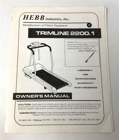Hebb industries inc treadmill trimline 2400 manual. - Mcculloch pro mac 55 owners manual.