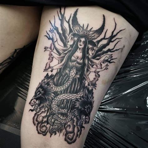 Hecate Tattoo. Credit: Instagram Burning Hecate Tattoo Full Hec