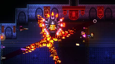 Heck blaster gungeon. Mourning Star is a gun. Targeting an enemy with the tracking beam for a short time will call down a large, high-damage orbital strike at their location. The beam persists while the trigger is held, and it will slowly move in the direction of the player's crosshair. The beam leaves a trail of fire wherever it hits. Chest High is the Best High - If the player also has Cog of … 