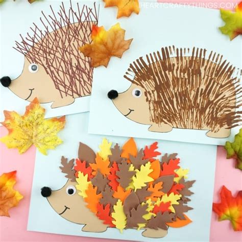 Hedgehog Leaf Craft Template