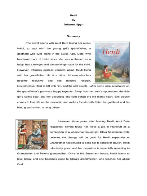 Heidi Summary BookBrief. 