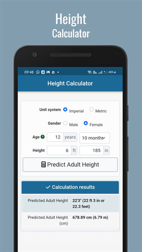 Height Calculator App on Amazon Appstore