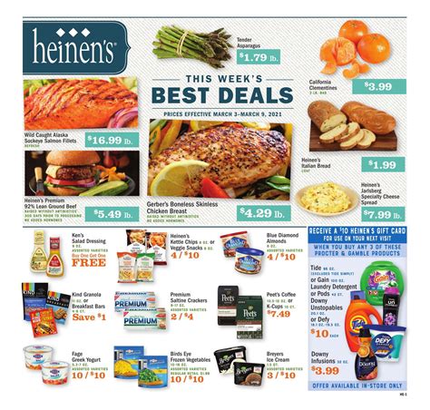 Apr 18, 2023 · Check Heinen’s Weekly Ad Circular. Get this week Heinen’s Ad, grocery flyer, printable coupons. Save big with the retailer flyer specials and bakery sales. Not your regular grocery store, Heinen’s has gained a reputation for selling top quality foods and top quality merchandise while providing exceptional customer service. The company was founded in 1929 as strictly a butcher’s shop ... . 