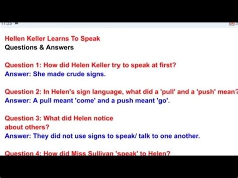 Helen keller learn to speak question answer class 3