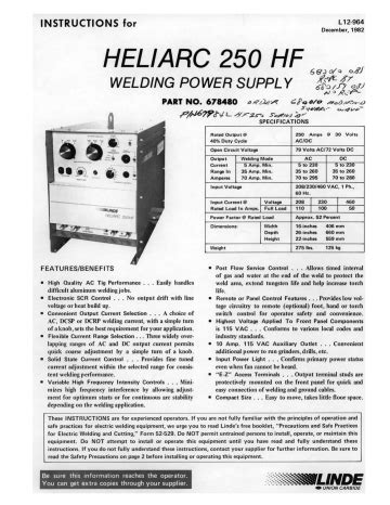 Heliarc 250 hf square wave manual. - Manual de servicio clarion pn 2540q a b reproductor estéreo para automóvil.