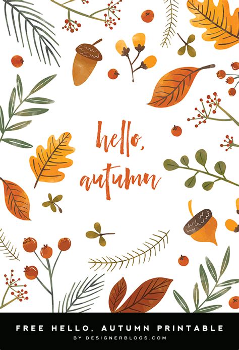 Hello Autumn Free Printable Designer Blogs