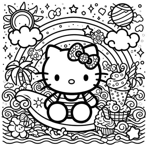 Hello Kitty Coloring Pages For Adults