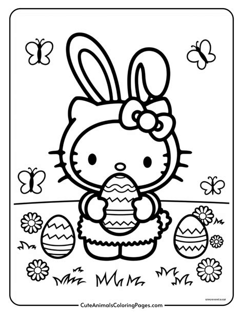 Hello Kitty Easter Coloring